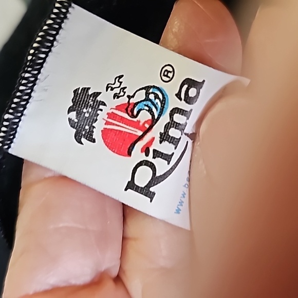 RIMA, large black scarf with fringe.  Fish design. 100% Terivoile. Machine wash. - Picture 7 of 8